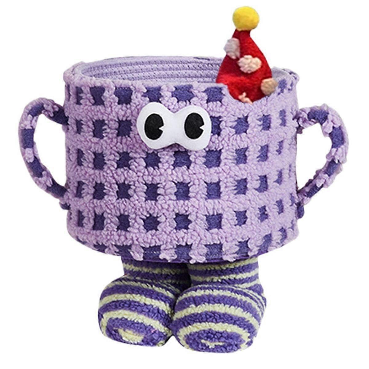 Cute Cup Storage Basket Funny Organizer Box with Handles Laundry Cases Shopping Toys Baskets Girls