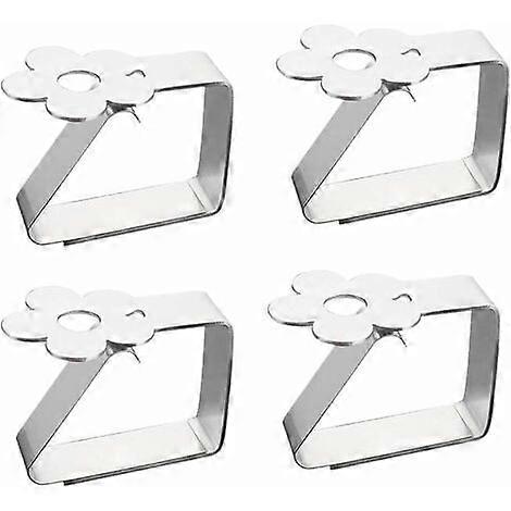2pcs Stainless Steel Flower Pattern Tablecloth Holder Table Thickness Not Exceed