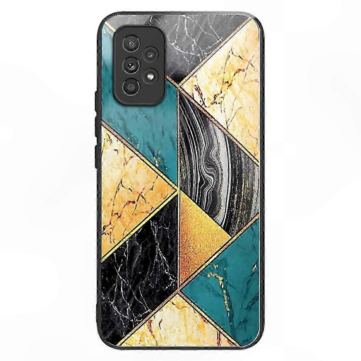 Patterned Anti-Scratch Tempered Glass Case for A53 5G Phone Cover