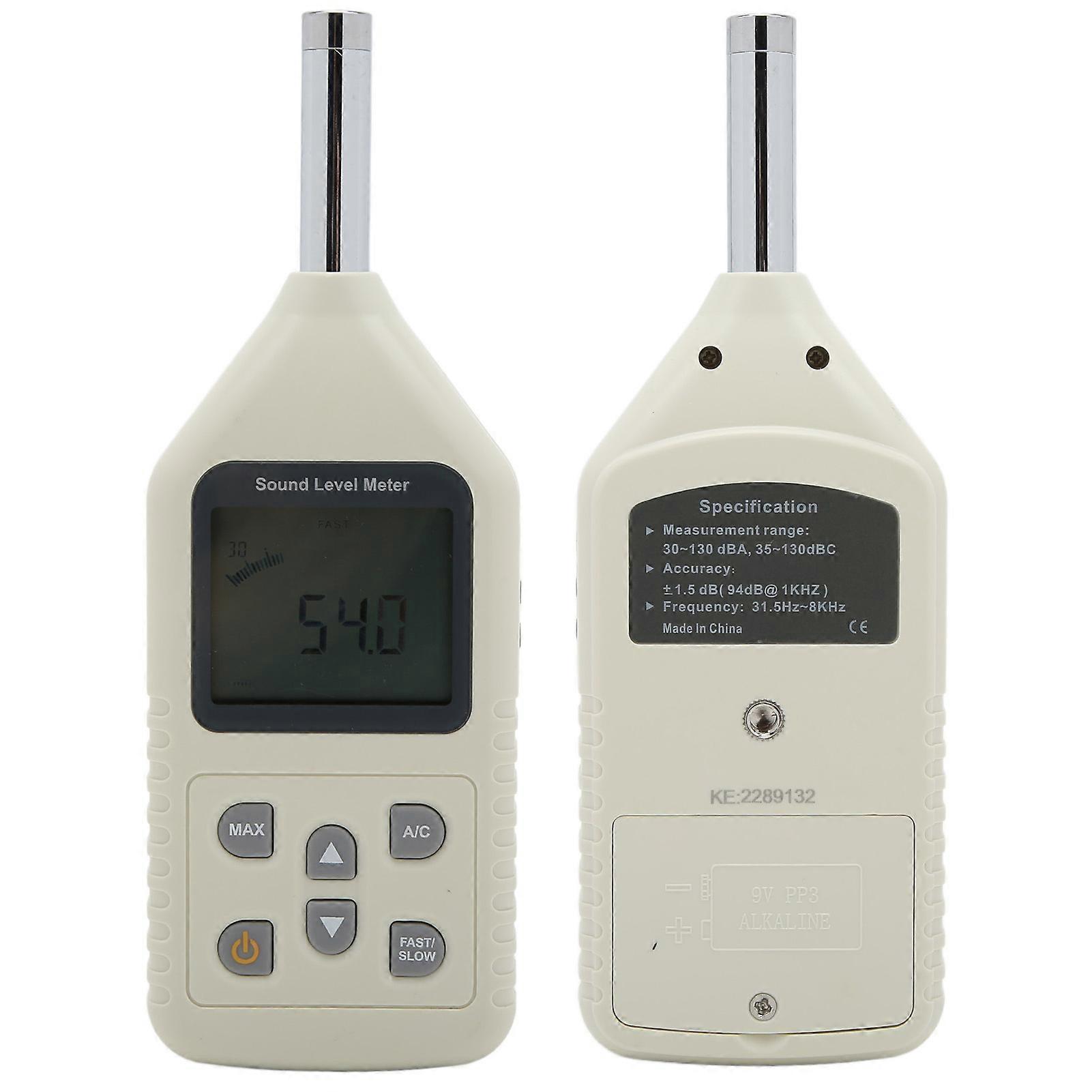 1358 Digital Decibel Meter Sound Level Tester 30-130dBA Noise Meter