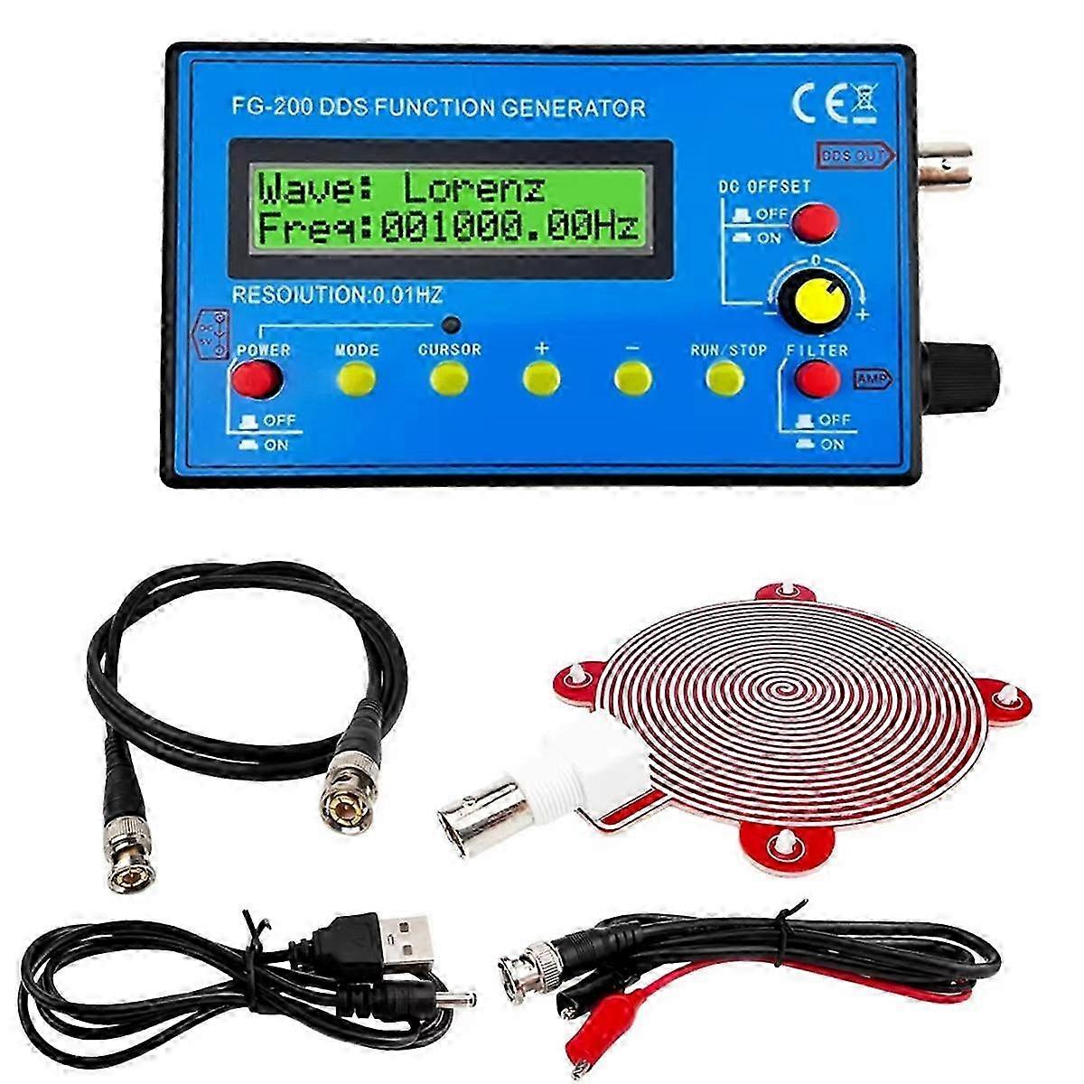 FG200 DDS Function Signal Generator with Frequency Counter - 0.01Hz to 500KHz Signal Source Module, Sine & Square Wave Output