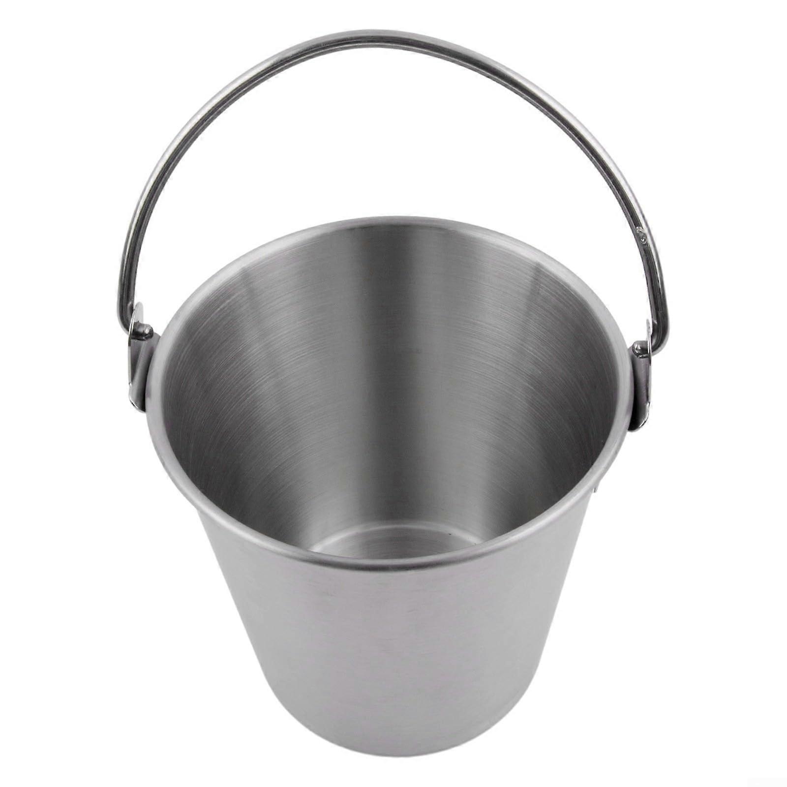 Ice Buckets Stainless Steel Ice Bucket With Handle 1800ML Capacity For Fries Chicken Nuggets Bar KTV