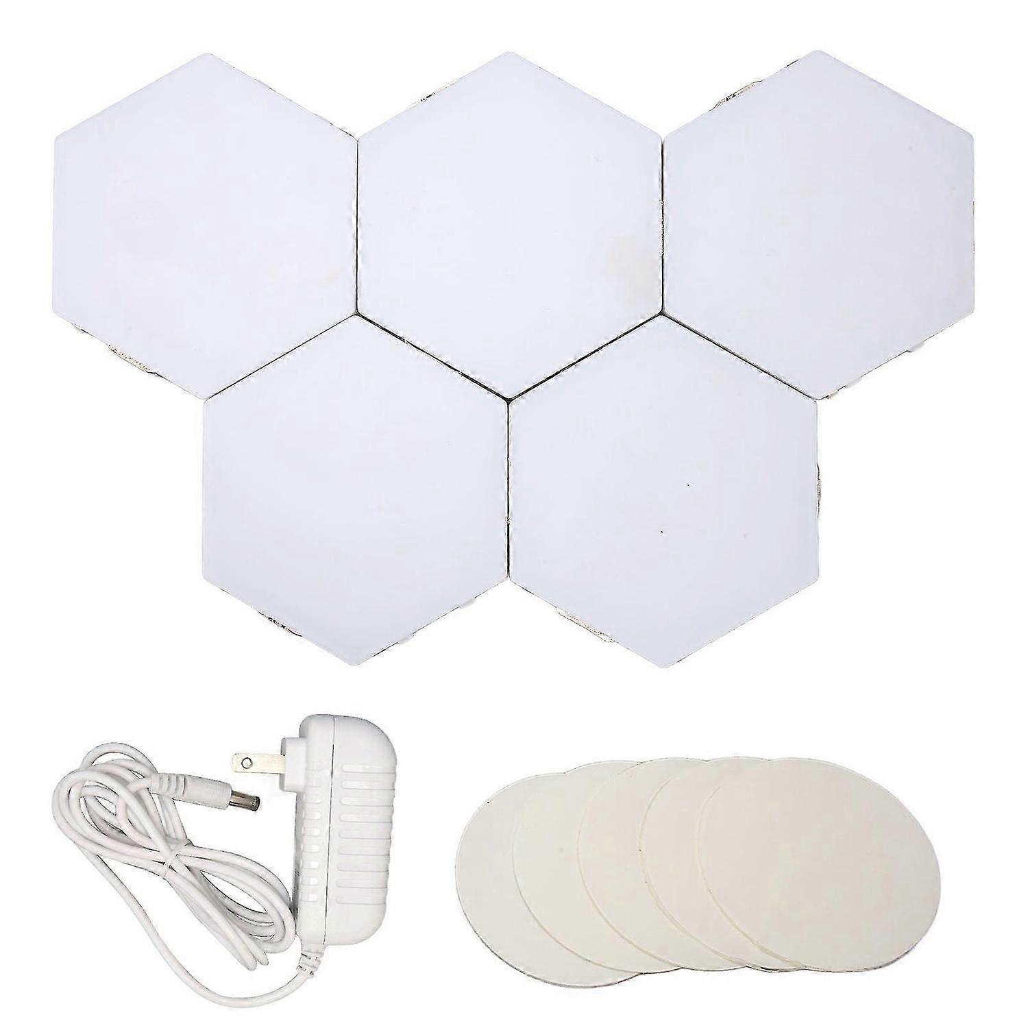 2025 Latest Model 5pcs Hexagon LED Lights Touch Control Brightness Adjustable