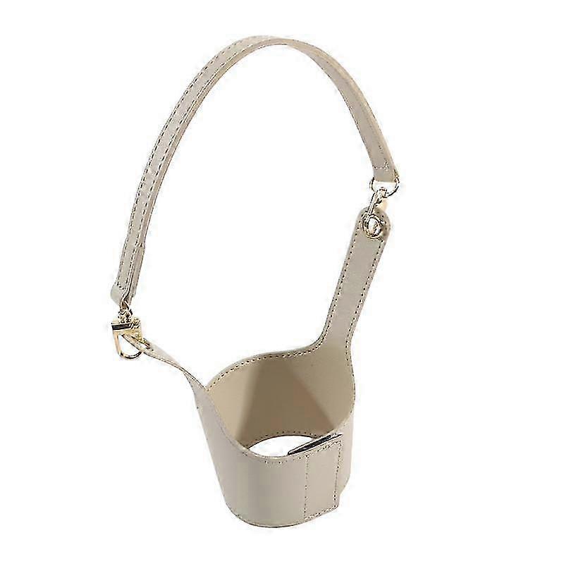 25-26 Porte-gobelets portable et réutilisable en cuir PU avec sangles