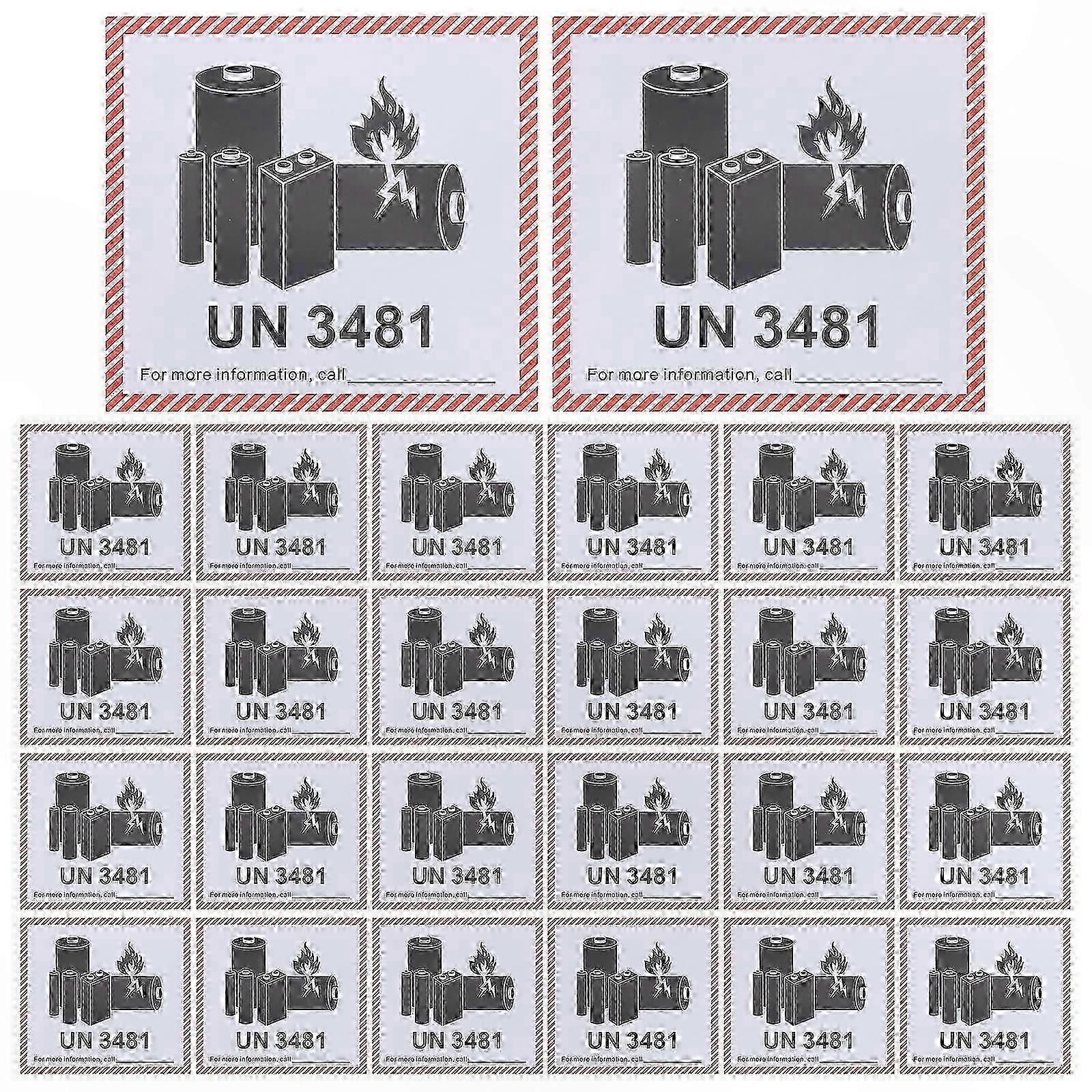 Adhesive Warning Labels for Lithium Battery Transport (100 Sheets)