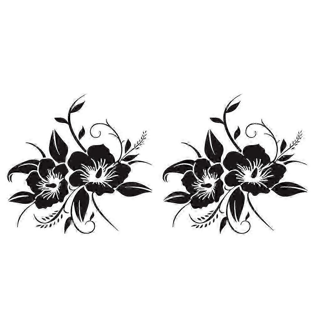 2Pcs Flowers Pattern Car Decal Unique Car Decorative Decals Chic Car Stickers