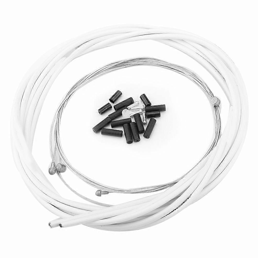 Bike Front Rear Brake Cable Mountain Bicycle Replacement Brake Cable with Housing Set (White)