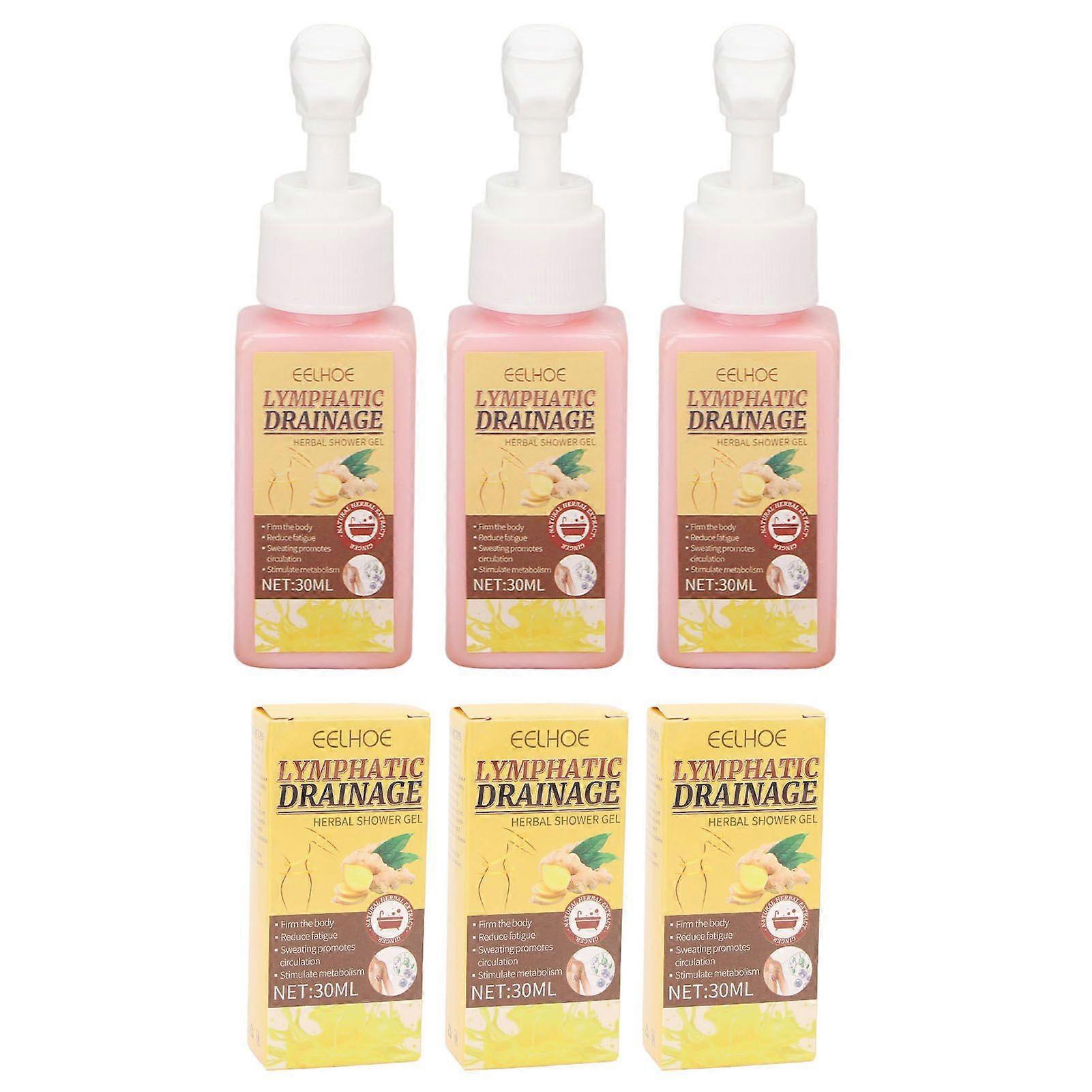 3pcs Ginger Body Slimming Shower Gel Skin Tightening Smoothing Fat Burning Drainage Body Wash