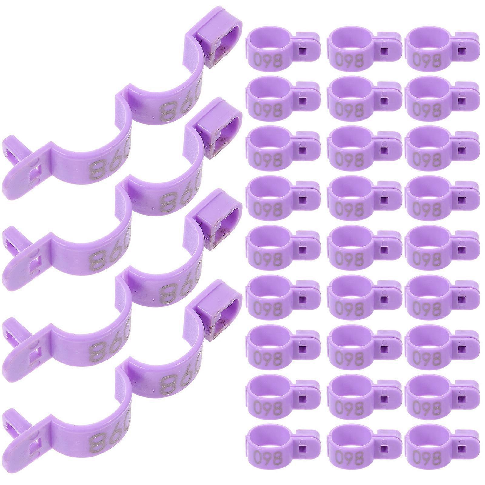 Chicken Foot Tags Poultry Leg Rings Poultry Farming 3x1.8cm Plastic Marking 100Set