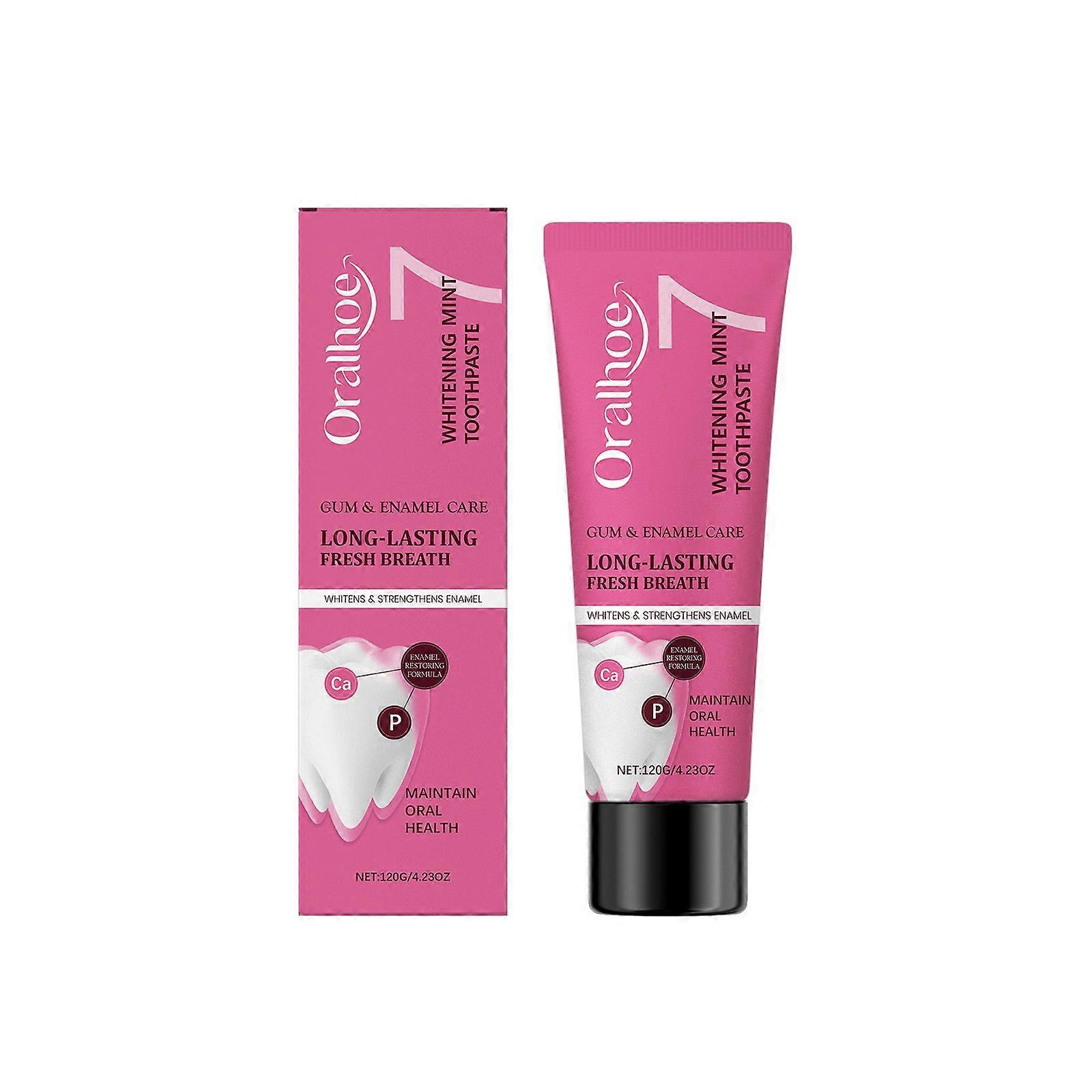 Teeth Whitening Toothpaste, Effectively Whitens Teeth, Mint Flavor - Stain Removal, Gum Care, Fresh Breath 24HR, Fluoride-Free Gentle Formula for Sens