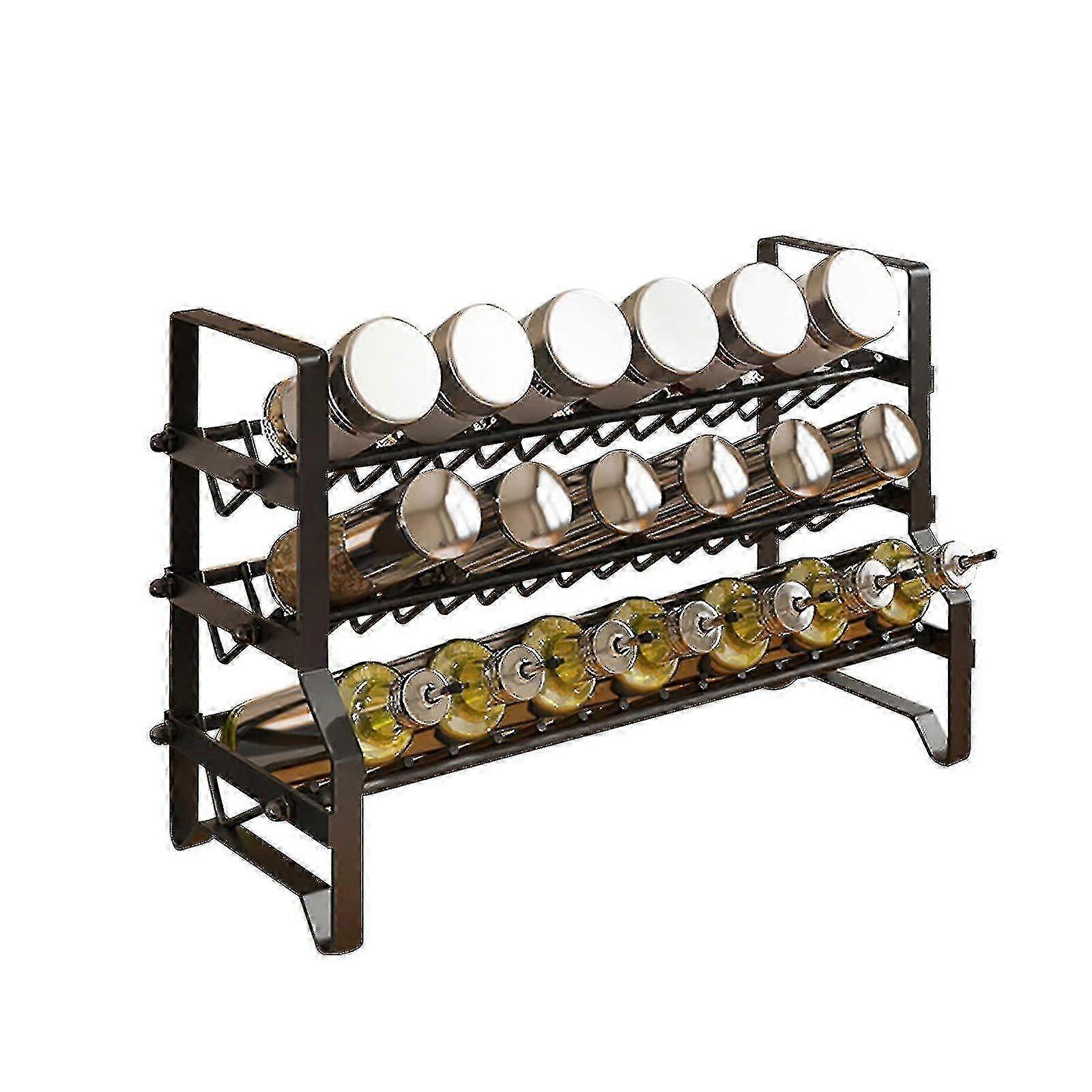 Spice Rack Organizer For Cabinet, Pantry And Countertop, 3 Tier Seasoning Shelf