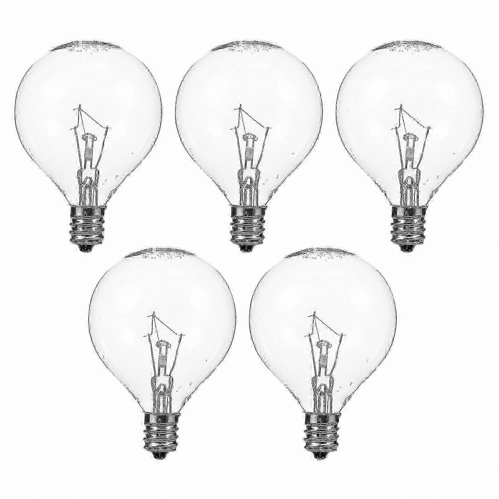 5-Piece E12 Wax Diffuser Lamp Set, 25W Dimmable Clear Globe Bulbs, 7x5x5cm Transparent Size