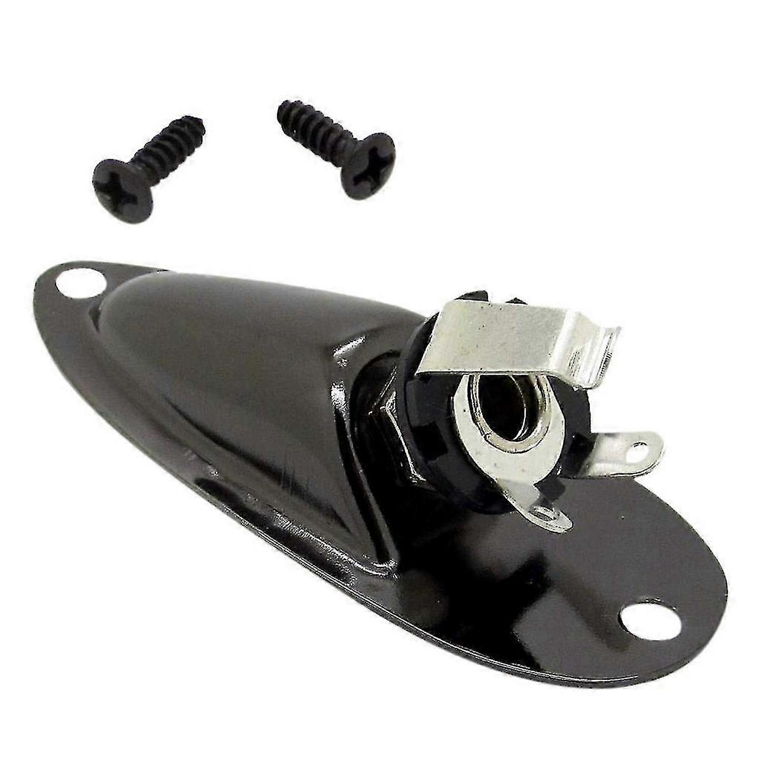 Black Boat Style 1/4inch Guitar Pickup Output Input Plug Socket For Strat Guitar