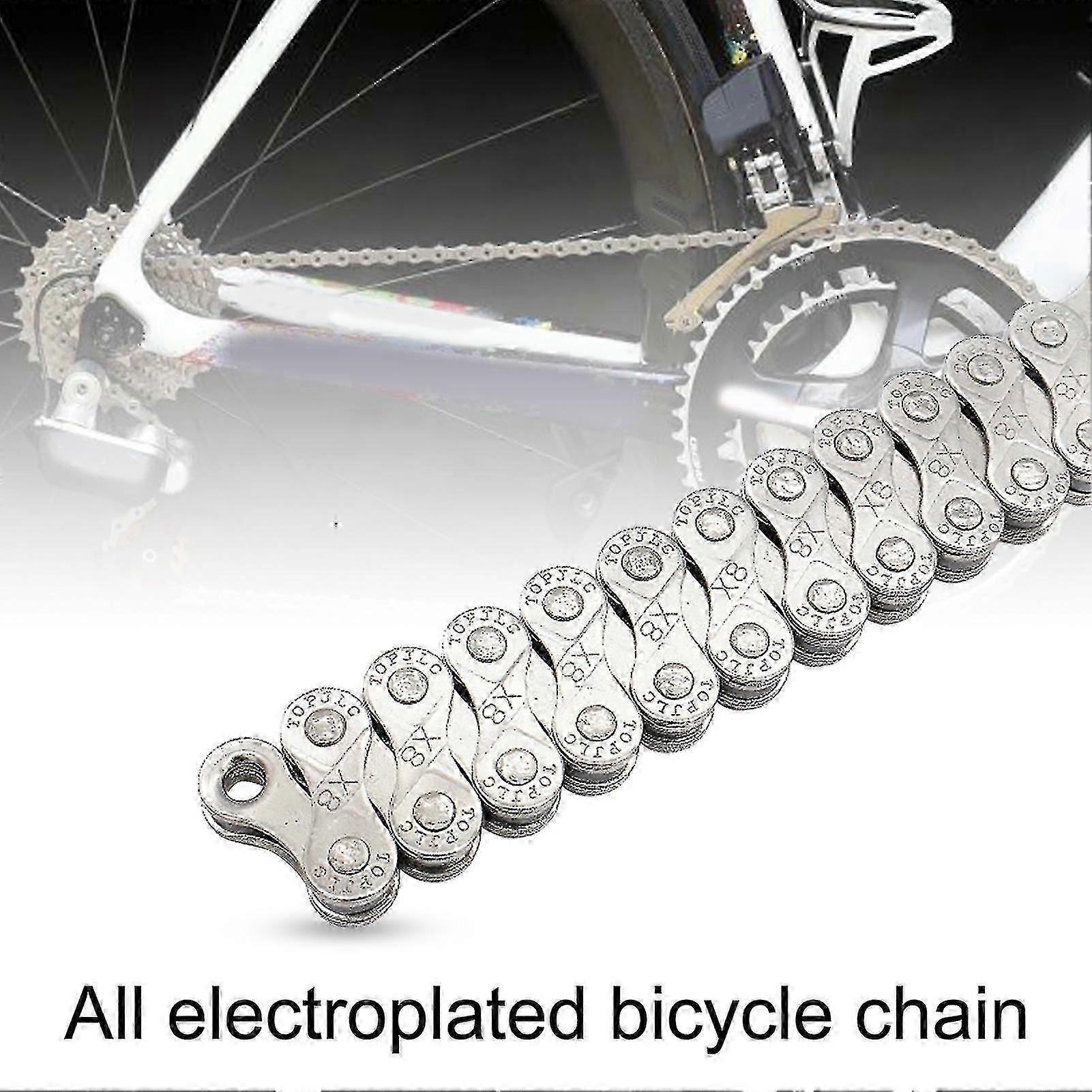 6/7/8/18/21/24-speed Bike Chain Long Fully Electroplated 116 Knots Professional Bicycle Chain Link For Mtb
