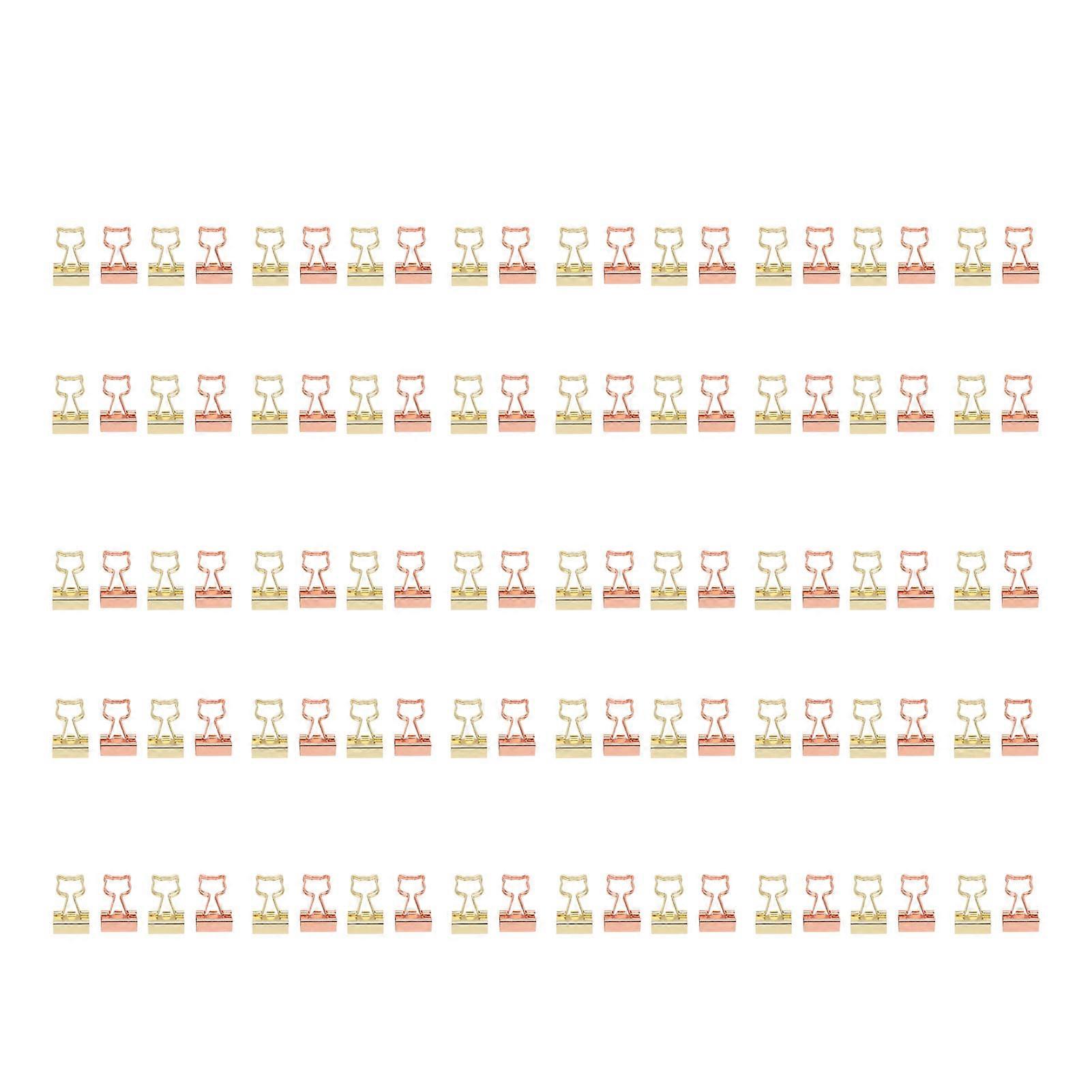 100 Pcs Rustproof Metal Binder Clips Document Clips 2 Colors Strong Clamping Force for Students