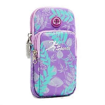 18 x 9cm Arm Band Elastic Phone Holder Flower Pattern Small Item Storage Bag Armband Cell Phones Pou
