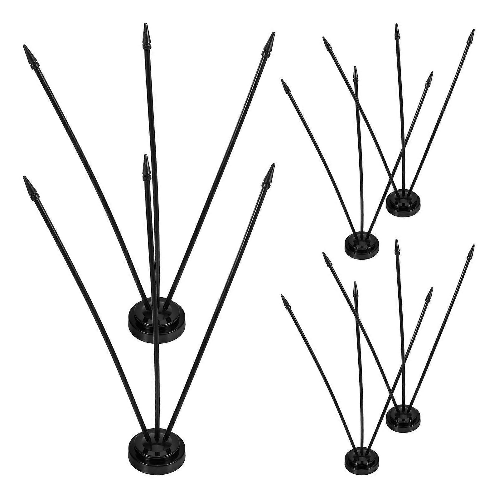Office Use Mini Flag Holder Black Plastic Flag Stand 3Sets