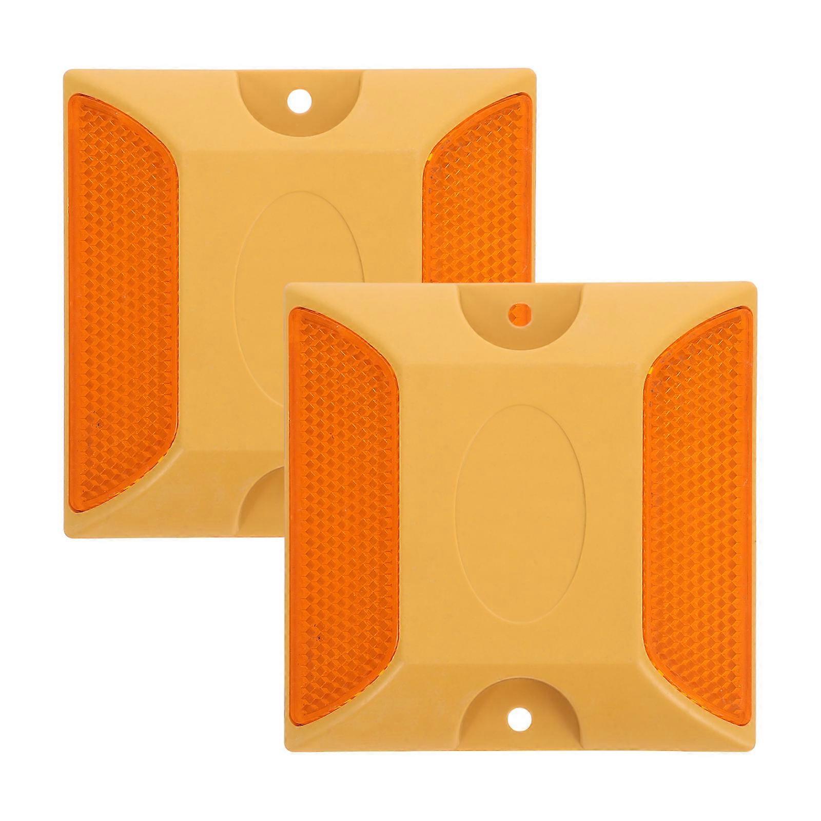 Plastic Reflective Road Markers for Speed Control 2Pcs Yellow Studs
