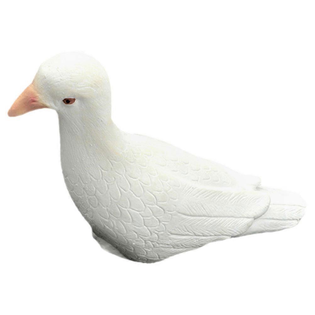Bird Decorations Artificial Pigeon Rubber Dove Statue for Performance 4Pcs White