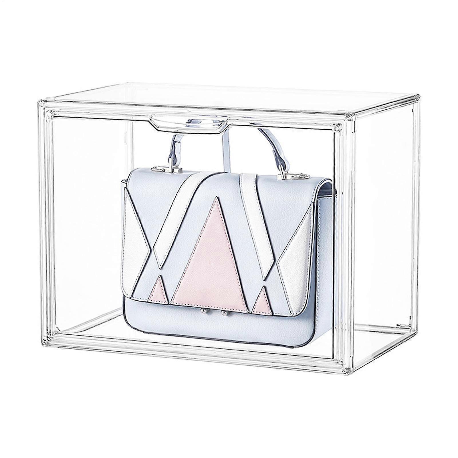 Clear Handbag Storage Organizer Stackable Magnetic Door Purse Organizer Transparent Large Closet Storage For Purses