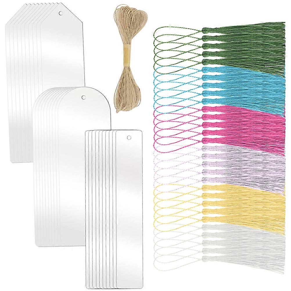Bookmark Set Acrylic Page Markers for Decoration 5Sets with Tassel