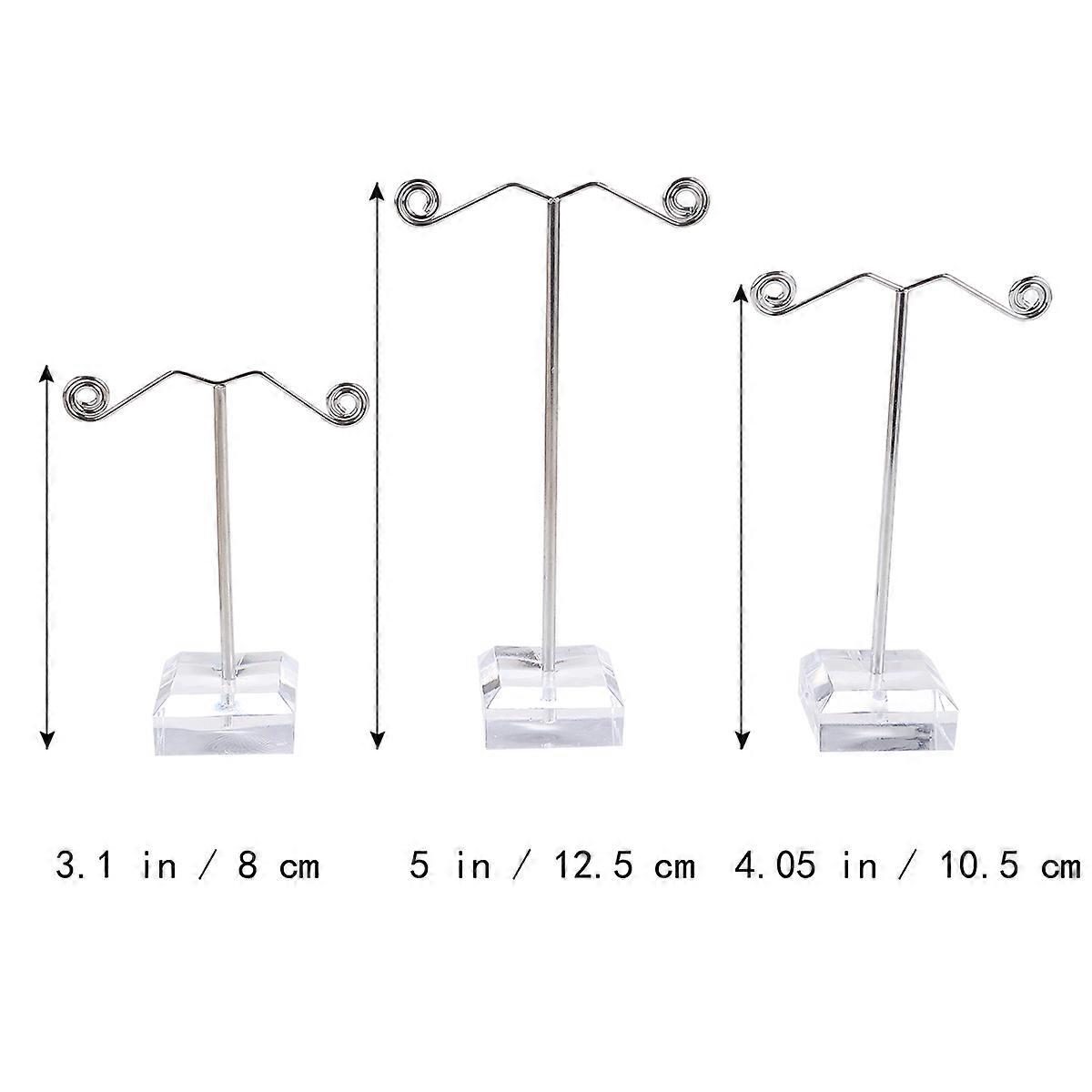 6 Pcs T-Shape Earrings Display Stand Holder For Retail Store Craft Show Home Use White Jewelry Storage