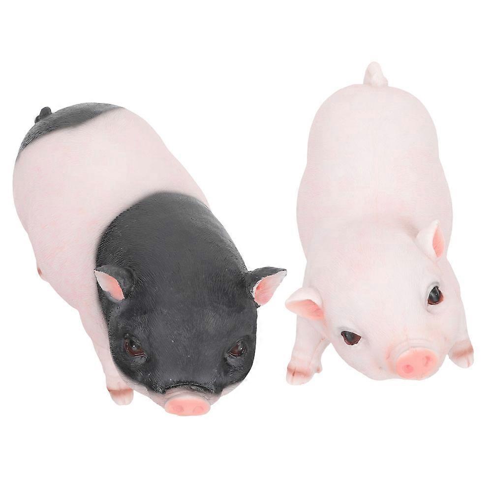 Lovely Pig Ornament Resin Statue for Home Tabletop Decor 4Pcs Assorted