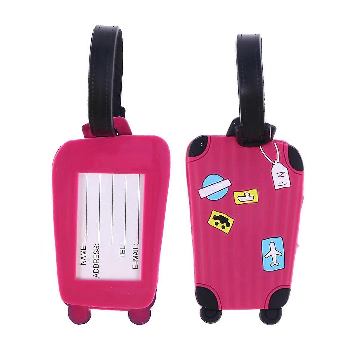 Handbag Tag PVC Travel Accessories for Airport Use 4Pcs Pink Set