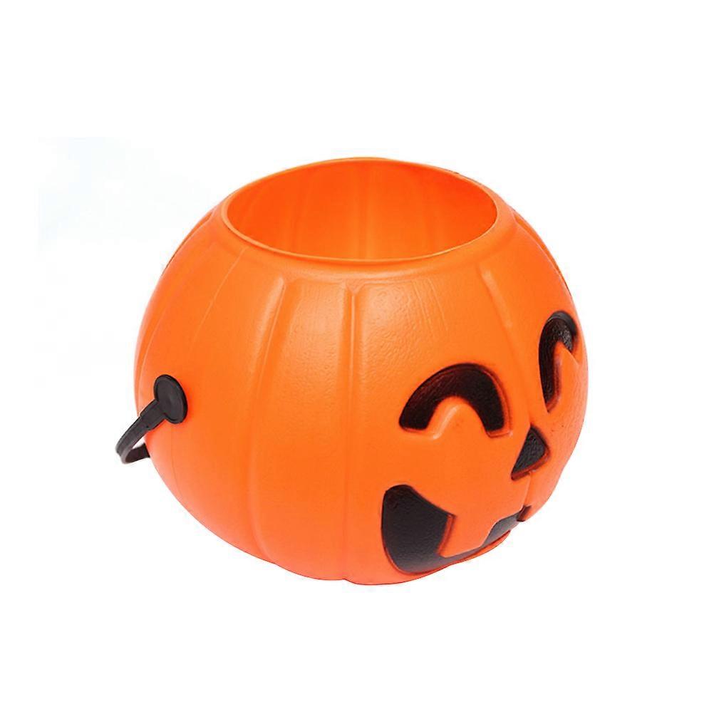 Pumpkin Candy Holder Halloween Portable Bucket with LED Light 3Pcs