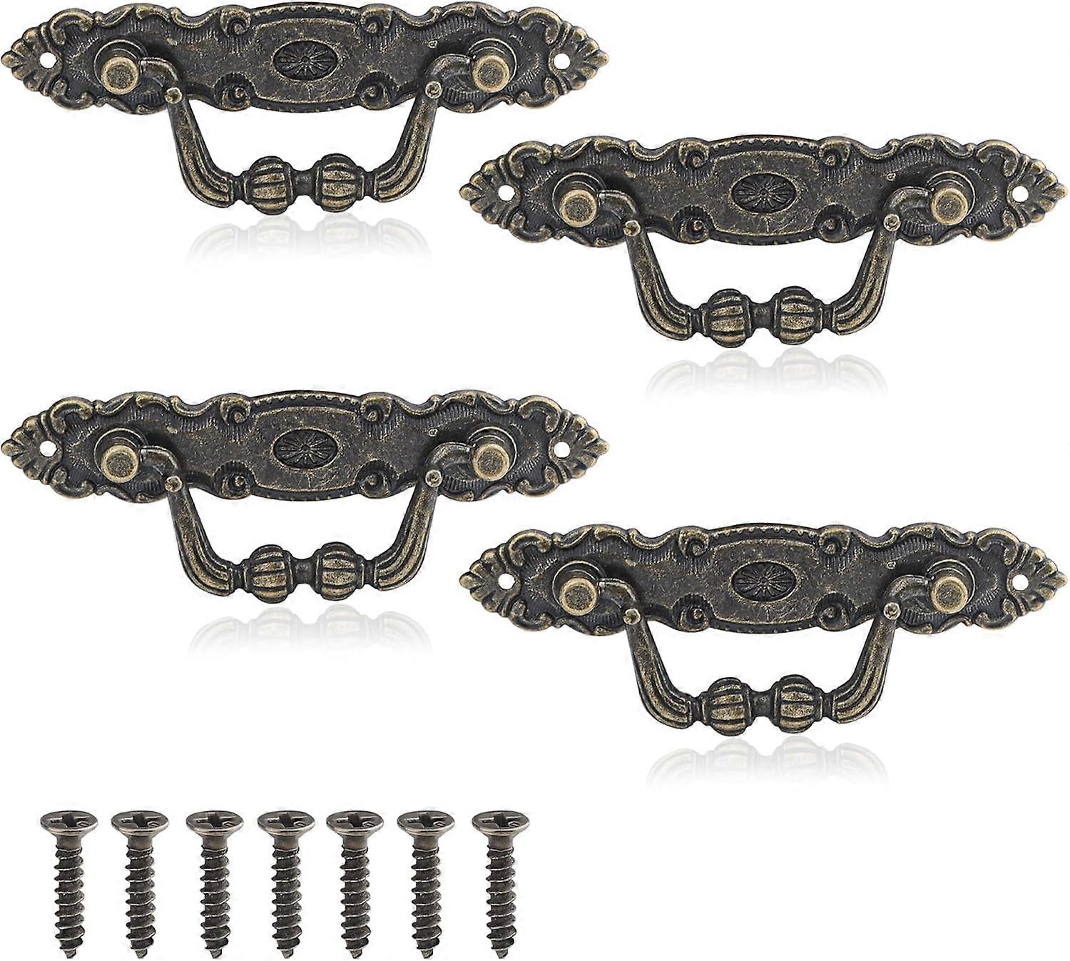 4 Pack Drawer Knobs Antique Zinc Bronze Drawer Knobs Vintage Furniture Decor Vintage Door Knobs