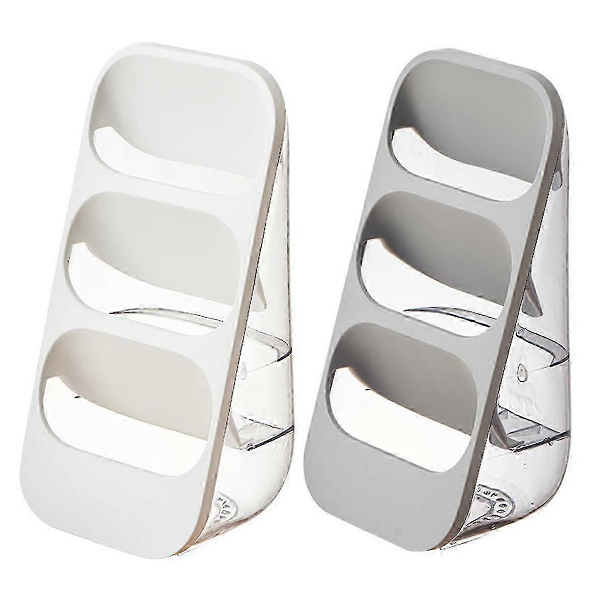 Three-Layer Draining Storage Box for Kitchen Utensils,White & Gray