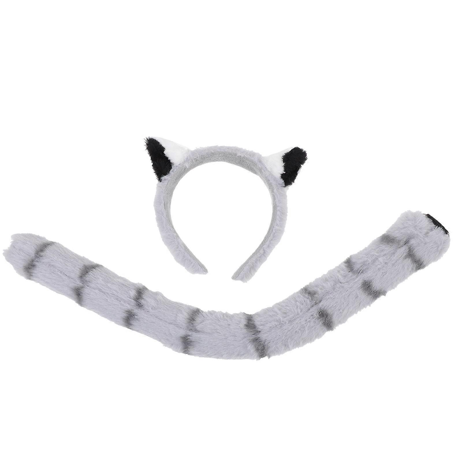 Plush Animals Ear Headband and Tail for Costume 1Set Adorable Design