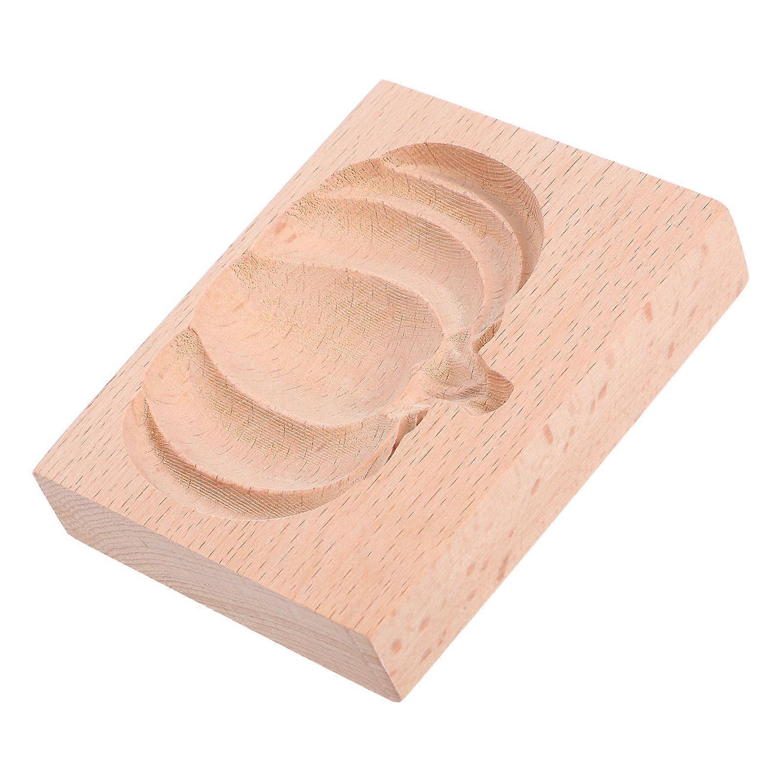 Thanksgiving Cookie Cookie Cutters 4Pcs Pumpkin Shape Embossing Molds Perfect For Baking Enthusiasts Rustic Charm Light Yellow Beech Wood