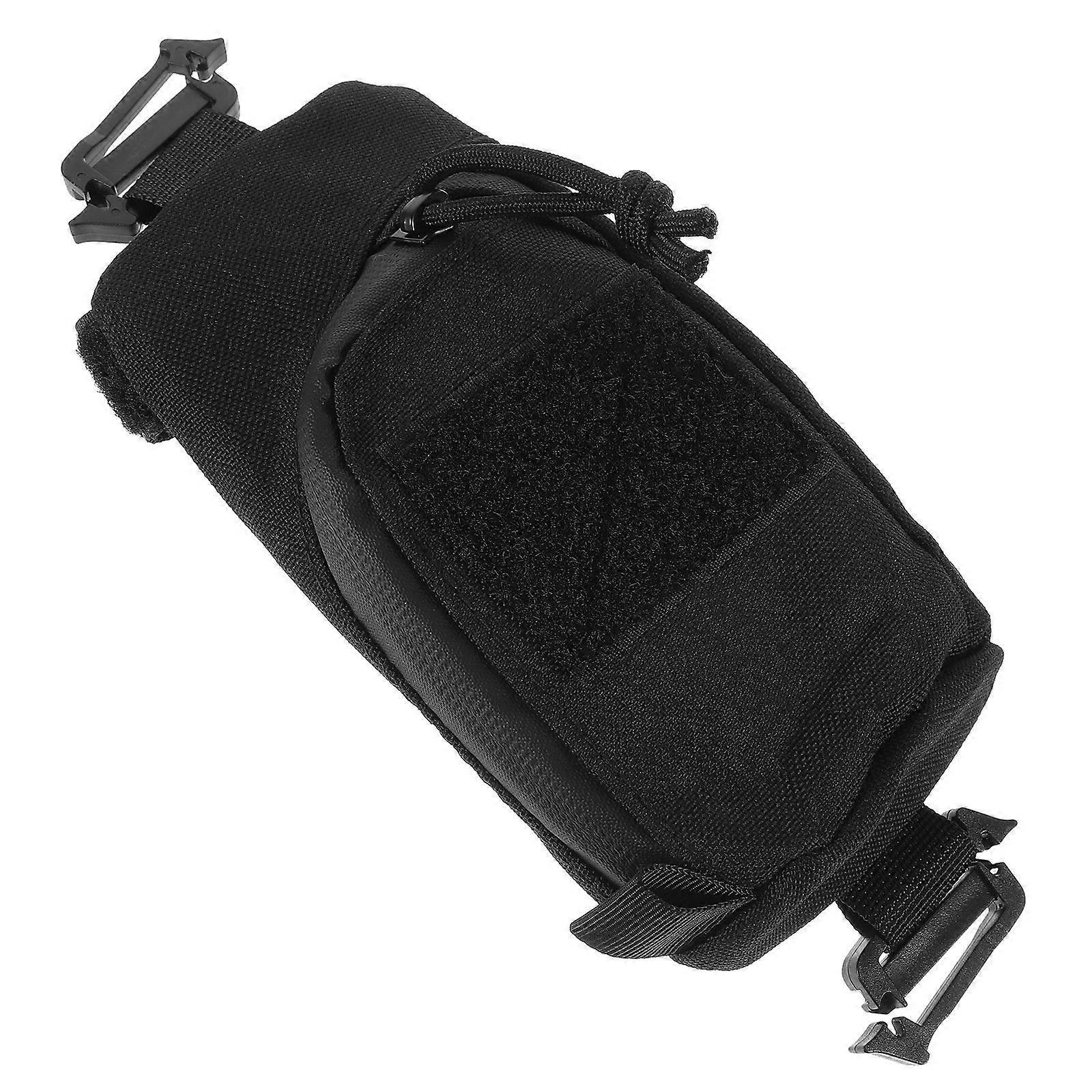 Black Backpack Attachment Bag for Storage 4Pcs Nylon Strap Pouch