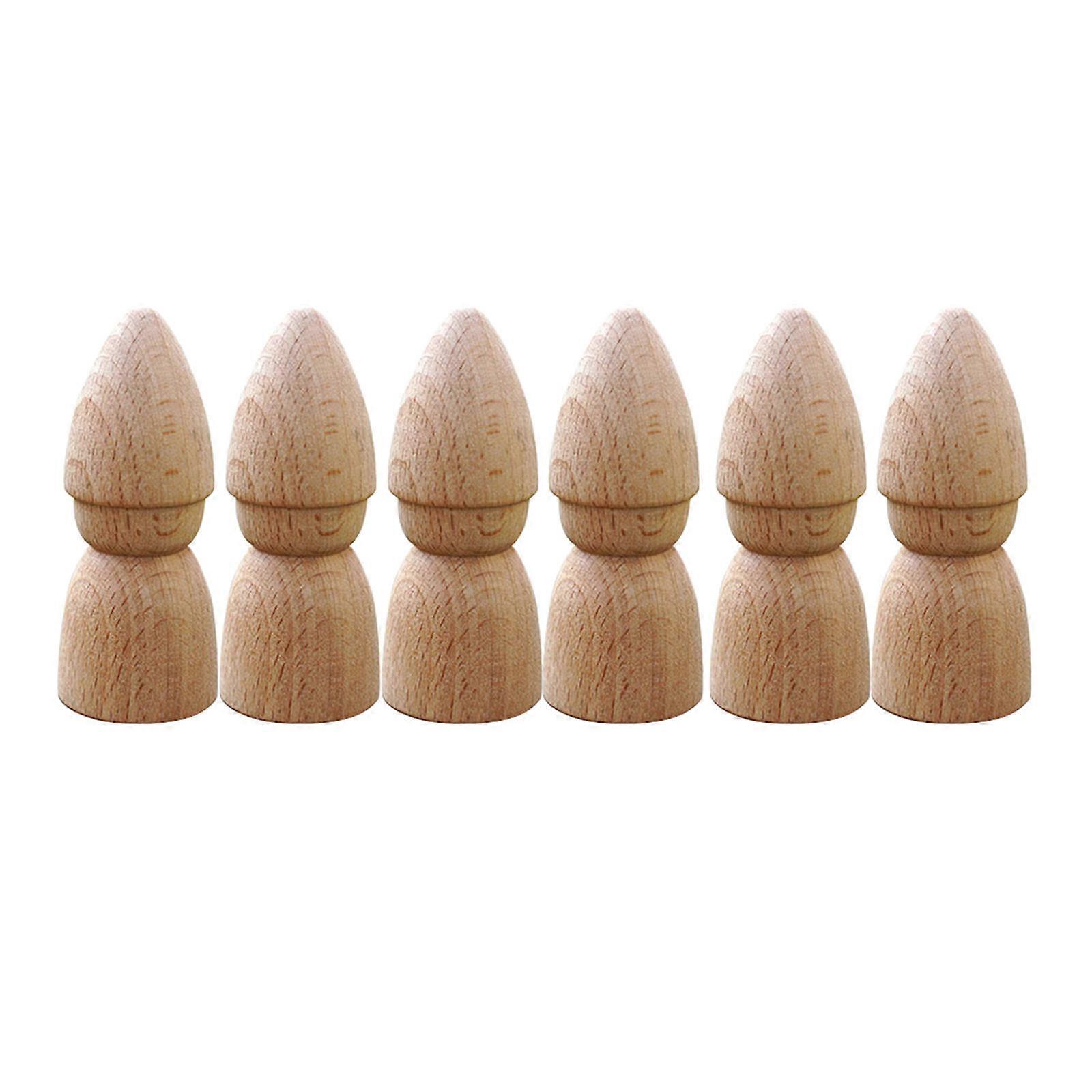 Wooden Puppets 42Pcs Beige Unfinished Wood Puppets with Smooth Safe Handling for Decor