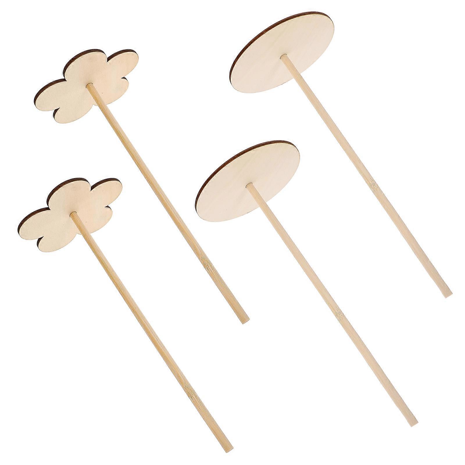 Beige Doughnut Stand Wooden Holder for Displaying Use 4Sets Dessert Rack