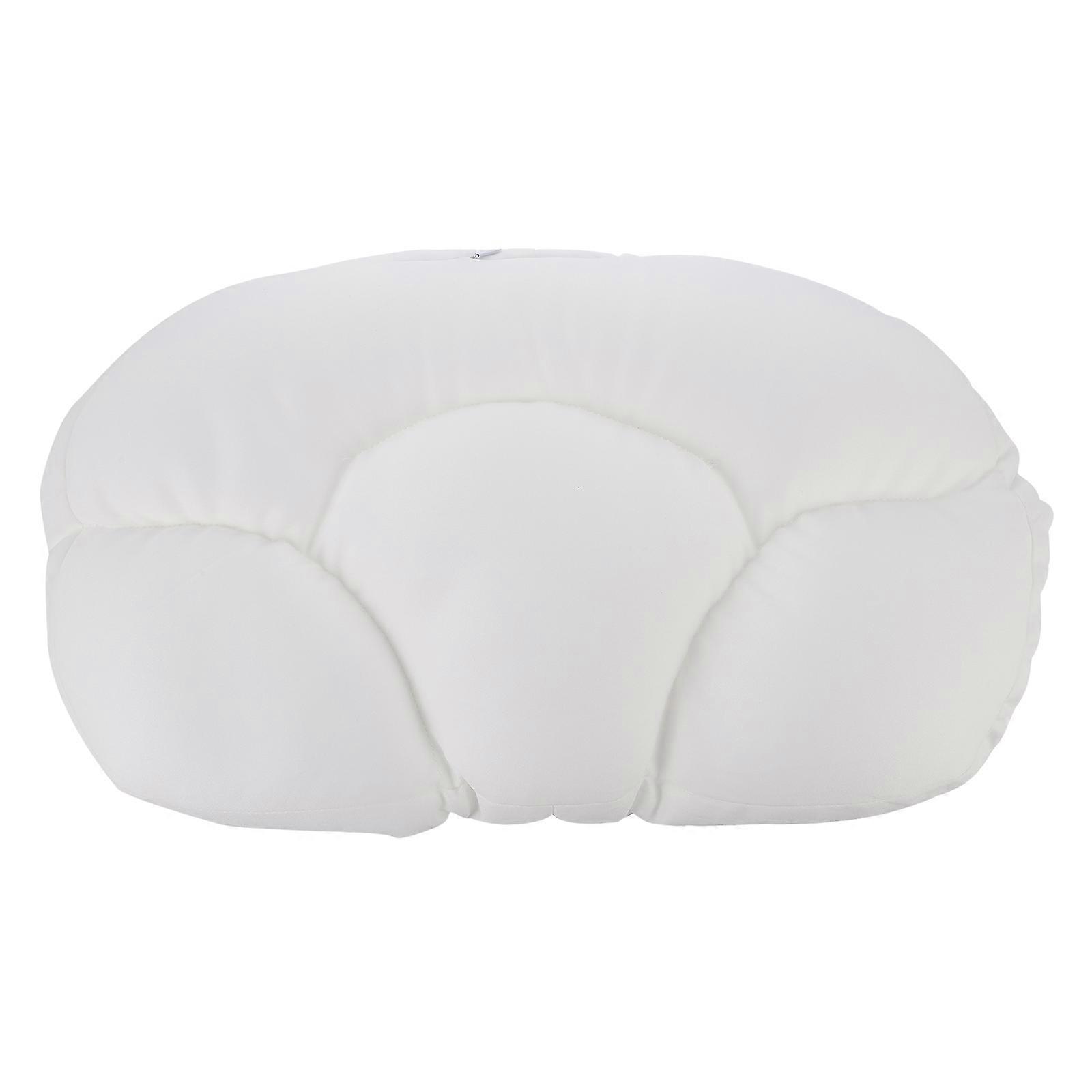 Traveling Neck Pillow 1 Pc Ergonomic Cushion Designed For Airplane Use Featuring Rectangular Shape In White Color For Comfortable Sleep