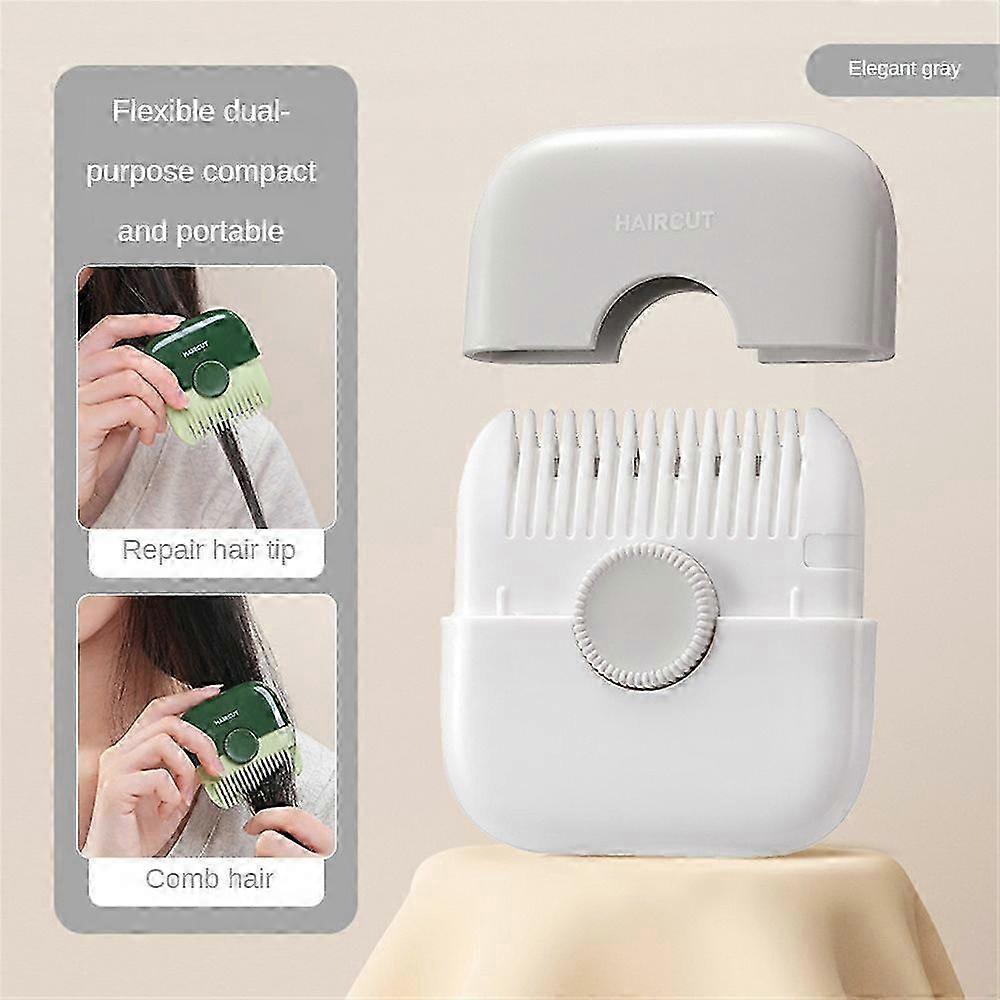 suitable for thinning, 2-in-1 hair trimmer comb with tail comb, split end remover, mini portable hair breakage tool, dual-sided design with cover