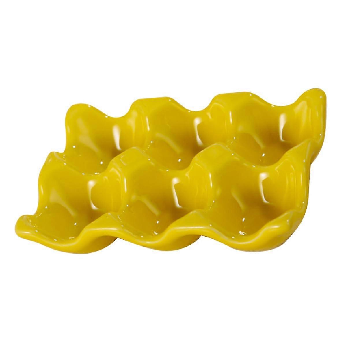 Ceramic Egg Tray Refrigerator Storage Holder For Kitchen Fridge Shelf Organizer