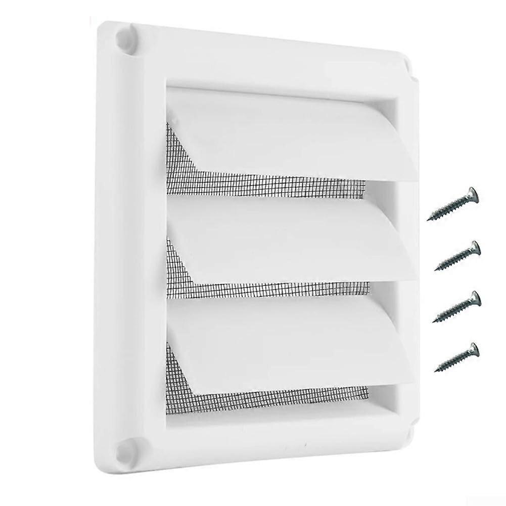 Plastic Ventilation Grille with Screen For Outdoor Indoor Air Vents 6Inch White Easy Install HVAC Exhaust Fan Cover