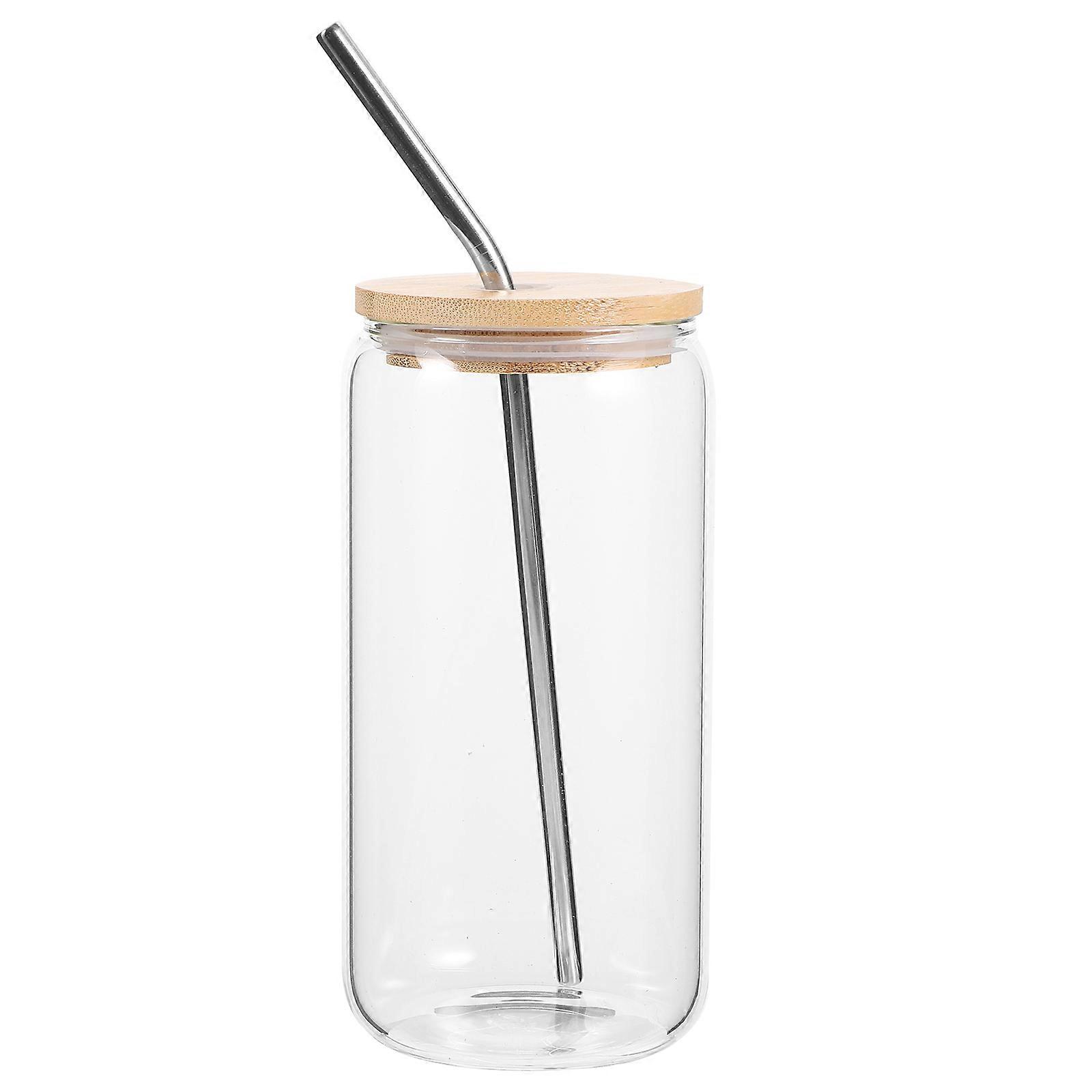 Glass with Lid for Drinking 3Sets Transparent Glass Tumblers