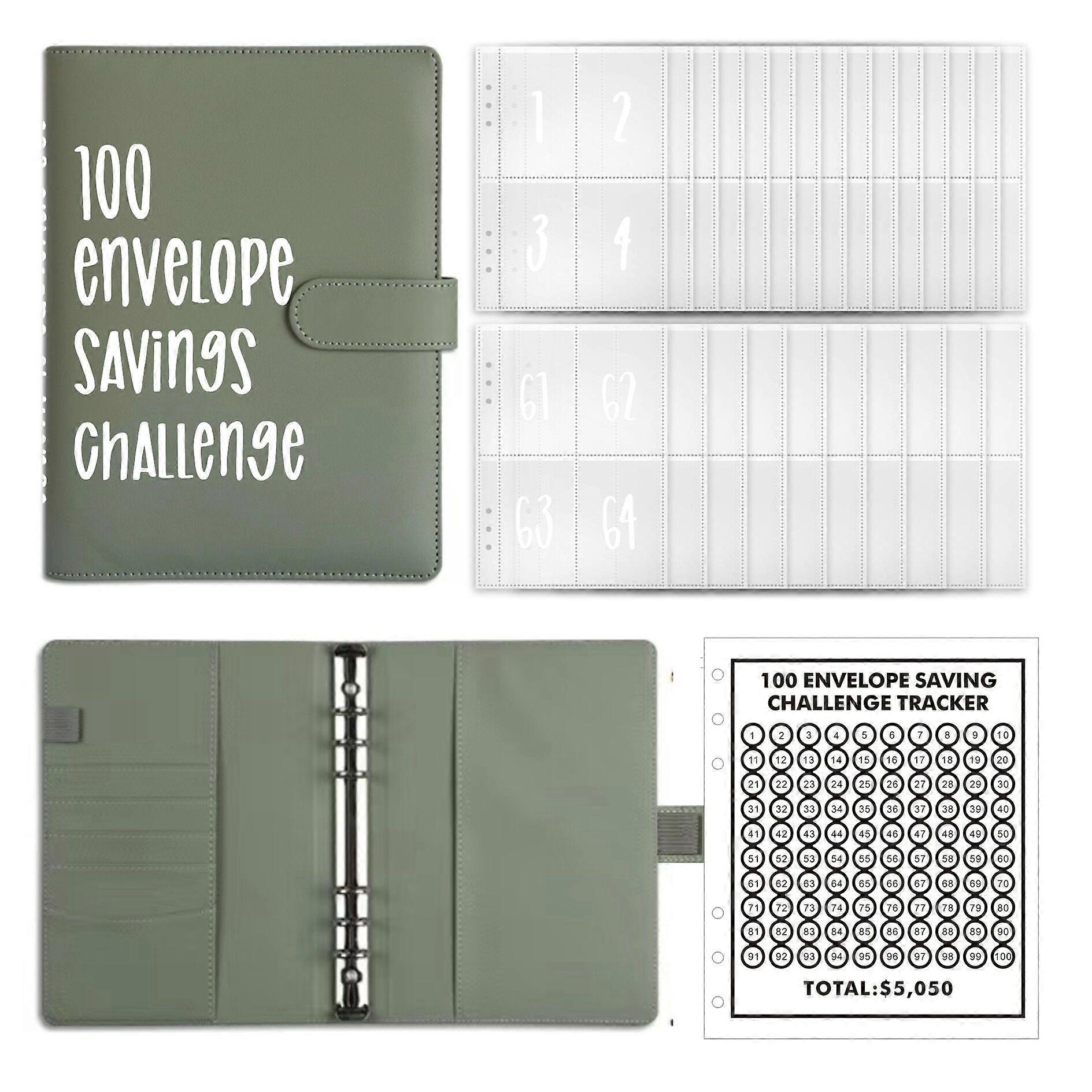 100 Envelopes Money Saving Challenge Budget Binder Password Lock Money Saver For Cash Cost Expense Organizer Notebook Binder