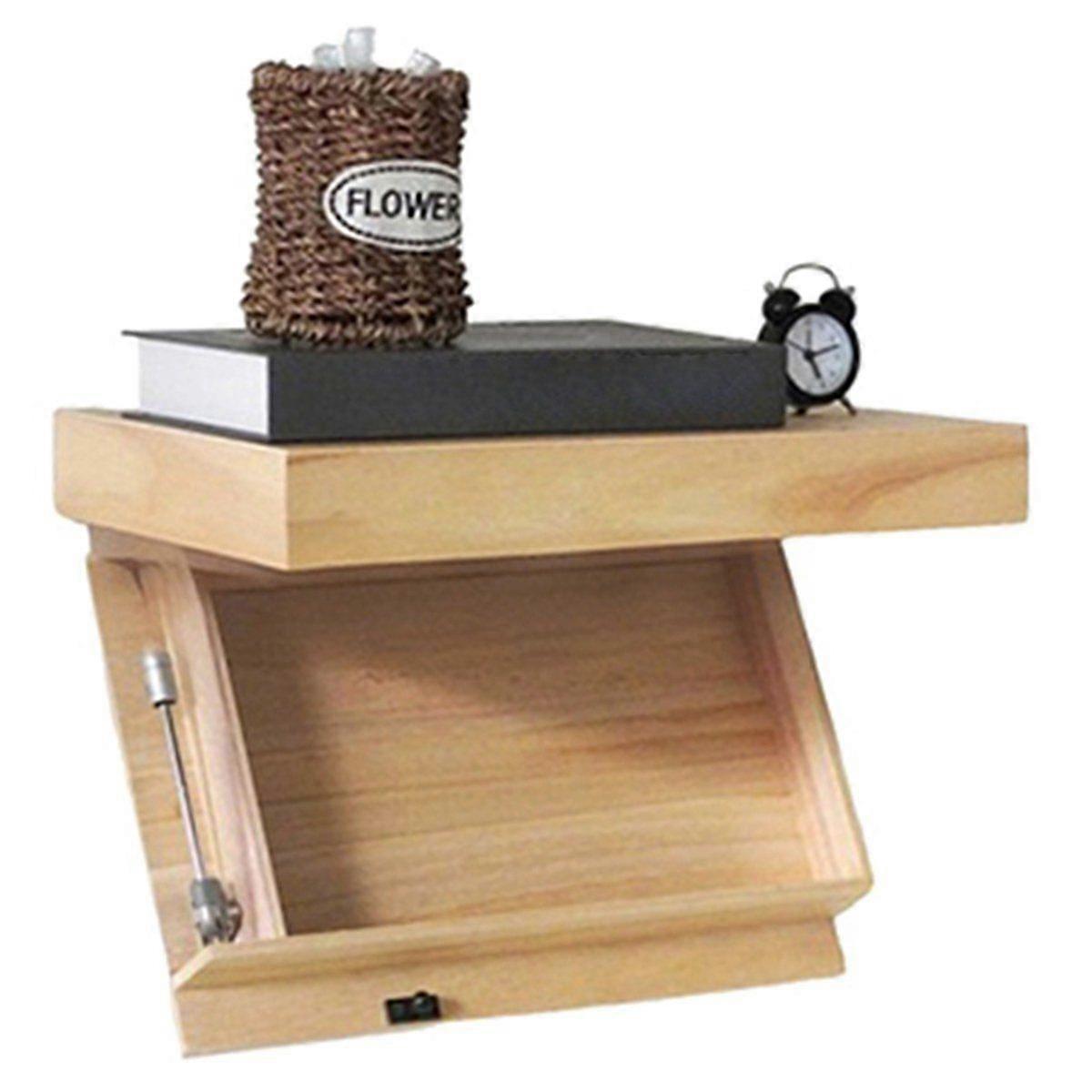 Magic Flap Wall Shelf with Hidden Secret Compartment Concealed Floating Shelf Wall-Mounted Storage Rack Hidden C