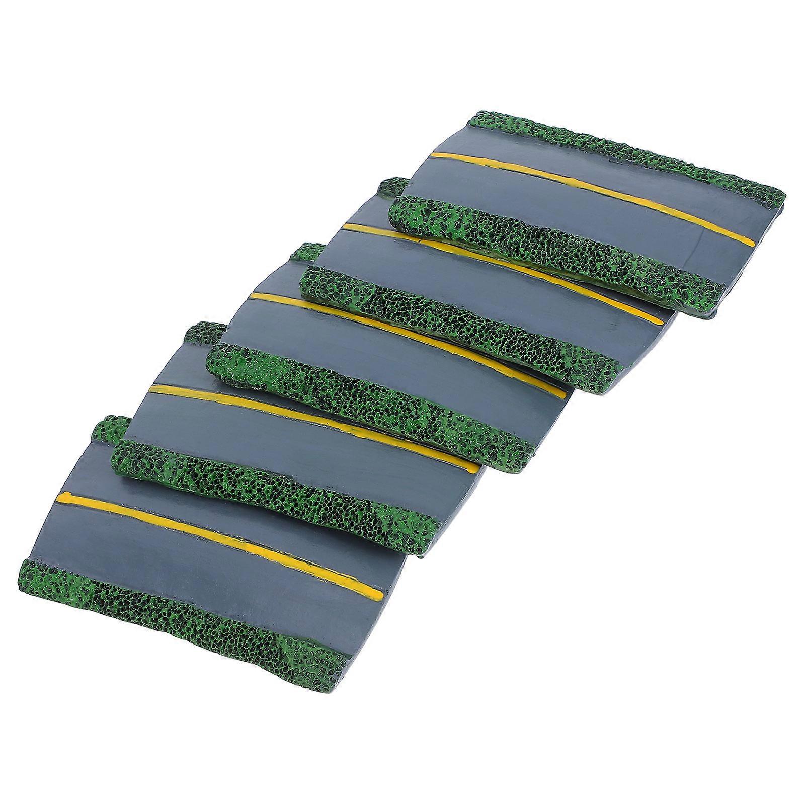 Miniature Highway Model Resin Roadway Model for Decor 5Pcs Collection