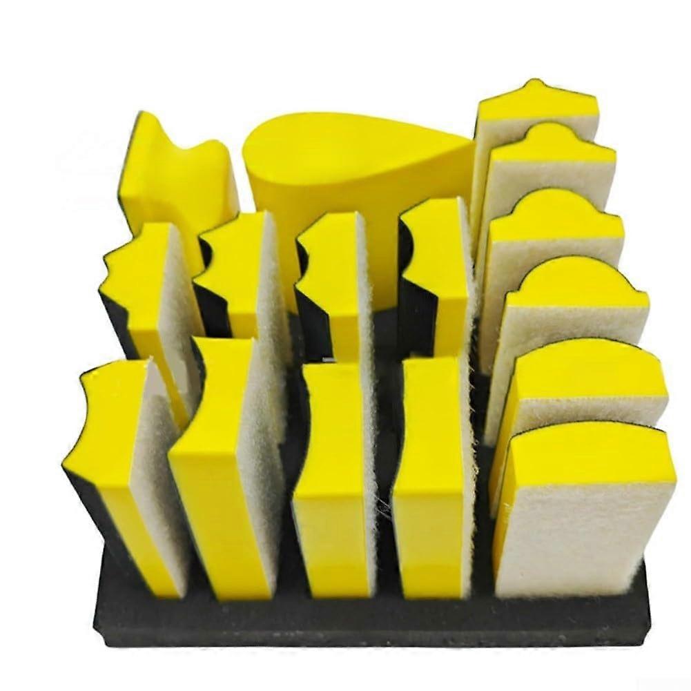 Multi Shape Hand Sanding Blocks With 40 Waterproof Sandpaper Sheets For Sanding Tight Spaces And Corners
