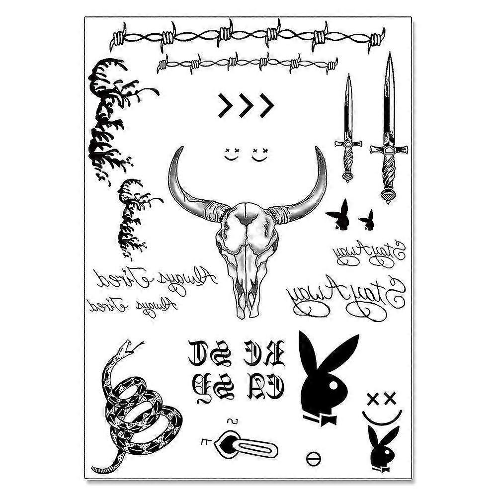 Temporary Fake Face Tattoos for Post Malone Black Style