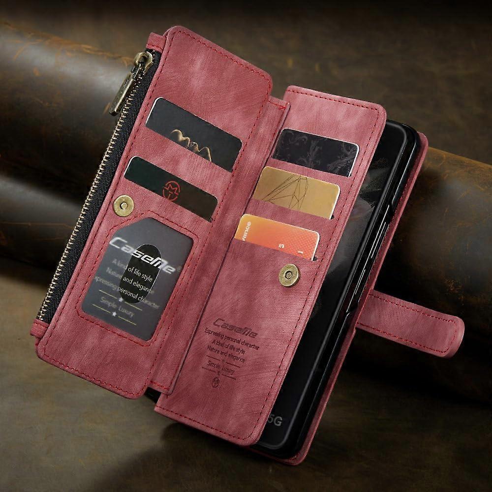 Luxury Wallet Flip Leather Case For Galaxy S20 S21 S22 Ultra FE Note 20 Z Fold 3 4 A32 A33 A53 5G Card Slot Red