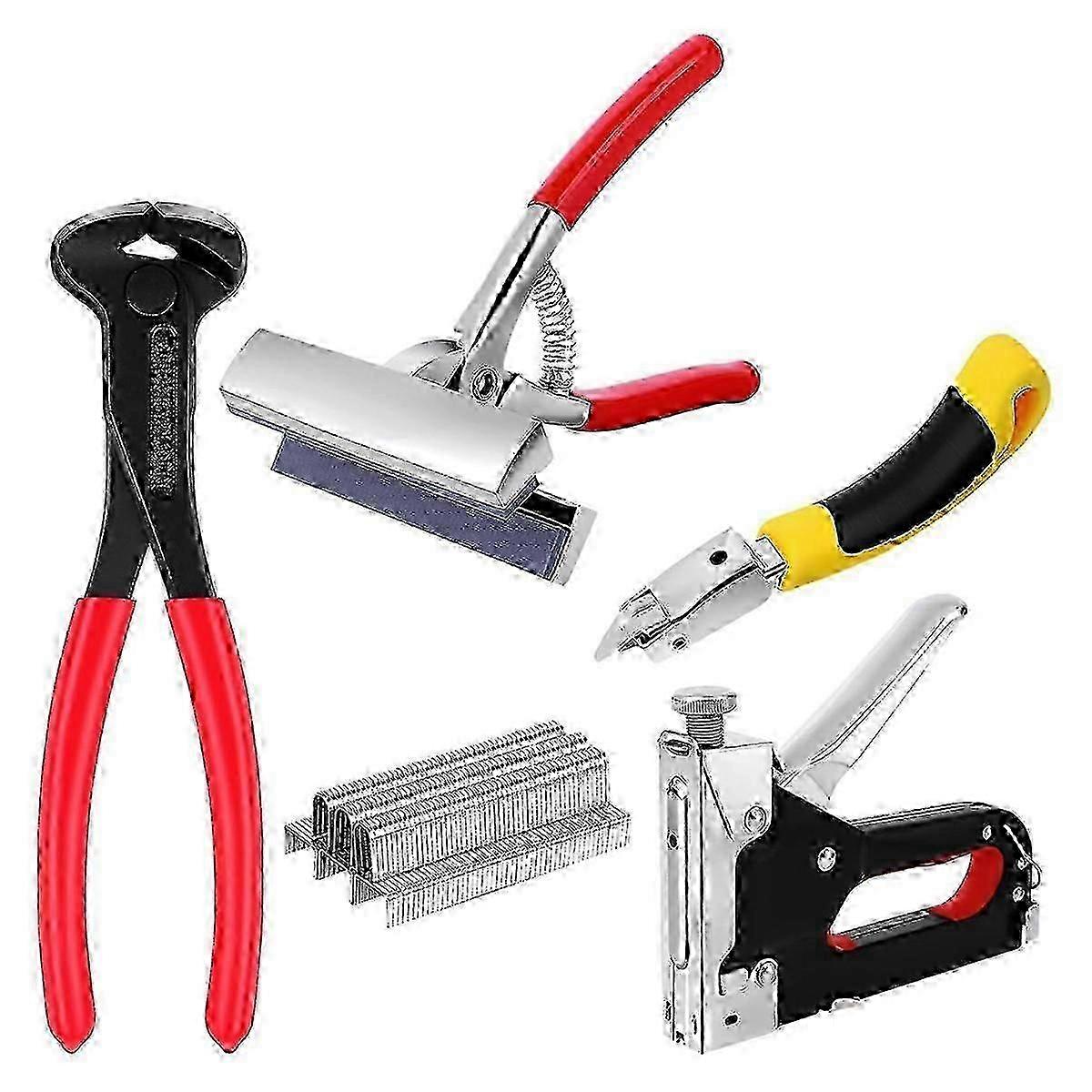 Heavy Duty Canvas Stretching Pliers with End Cutters and Staple Remover with 600 Staples, Canvas Str hwy
