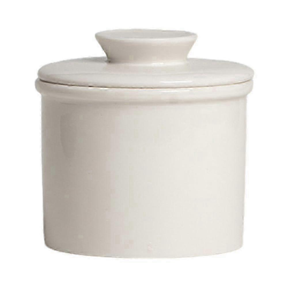 French Ceramic Butter Crock with Sealed Lid: Solid Color Design for Butter, Jam & Nuts Storage in Kitchen