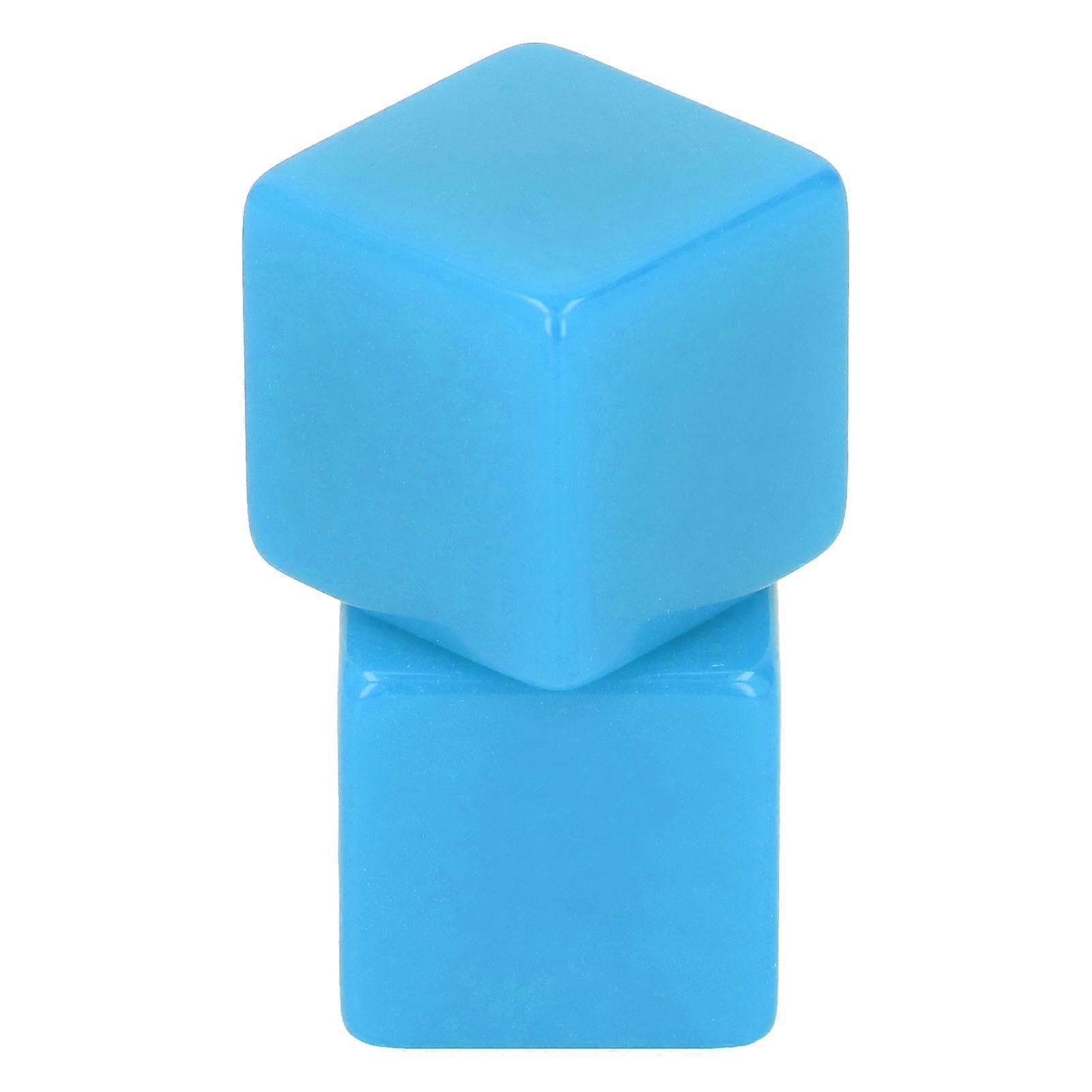 6Pcs Blank Dice Set Right Angle Plastic Hexahedral Cubes Classroom Board Game DIY Math Counting Teaching Party Favor Fun Blue 
